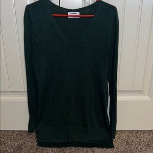 Old Navy Forest Green V-Neck tunic length sweater